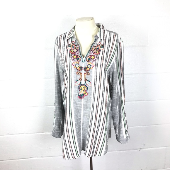 Soft Surroundings Tops - Soft Surroundings tunic embroidered XL boho